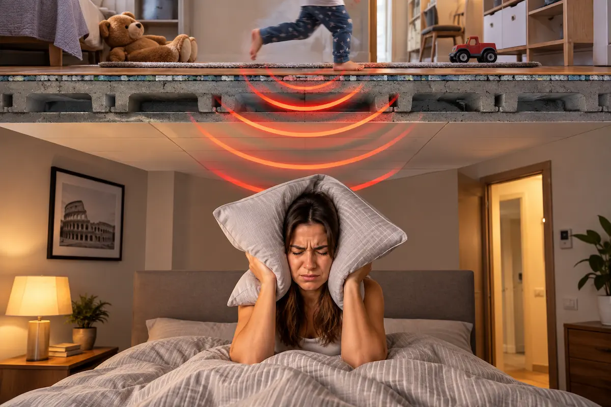 Camera da letto disturbata dai rumori del piano superiore a Cantù