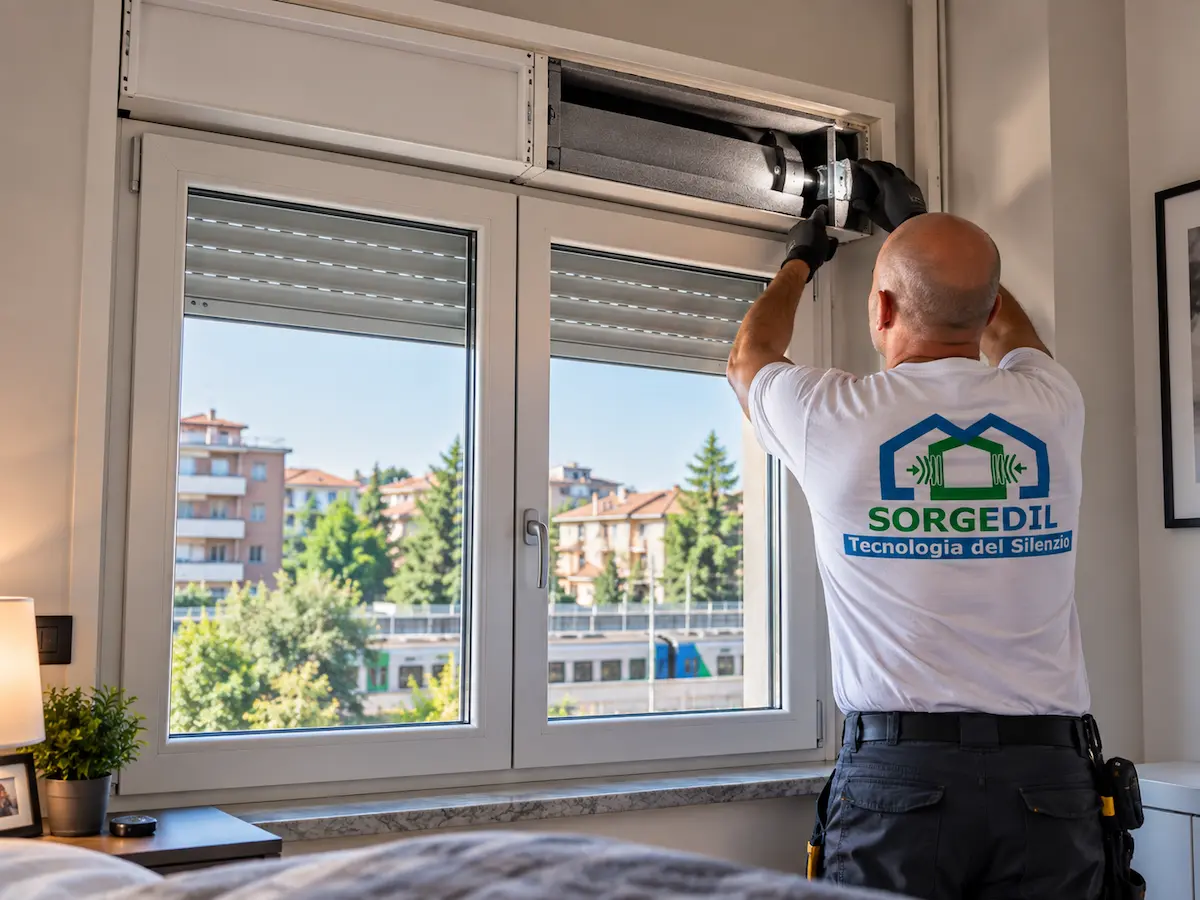Finestra antirumore installata in un’abitazione a Cesano Maderno