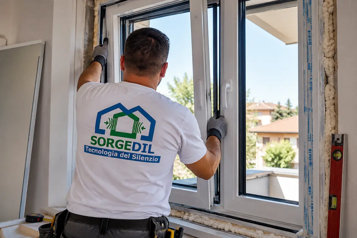 Intervento reale Sorgedil su una finestra antirumore