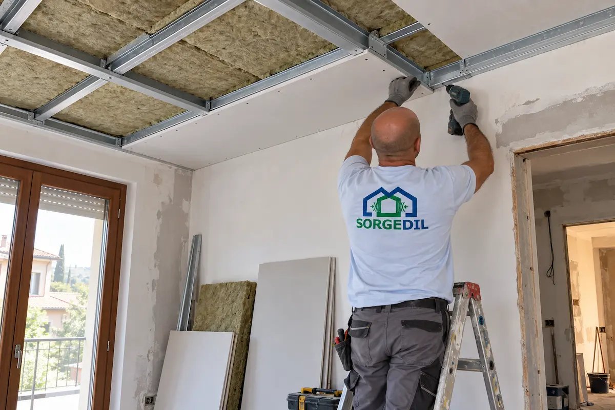 Intervento reale Sorgedil di isolamento acustico del soffitto