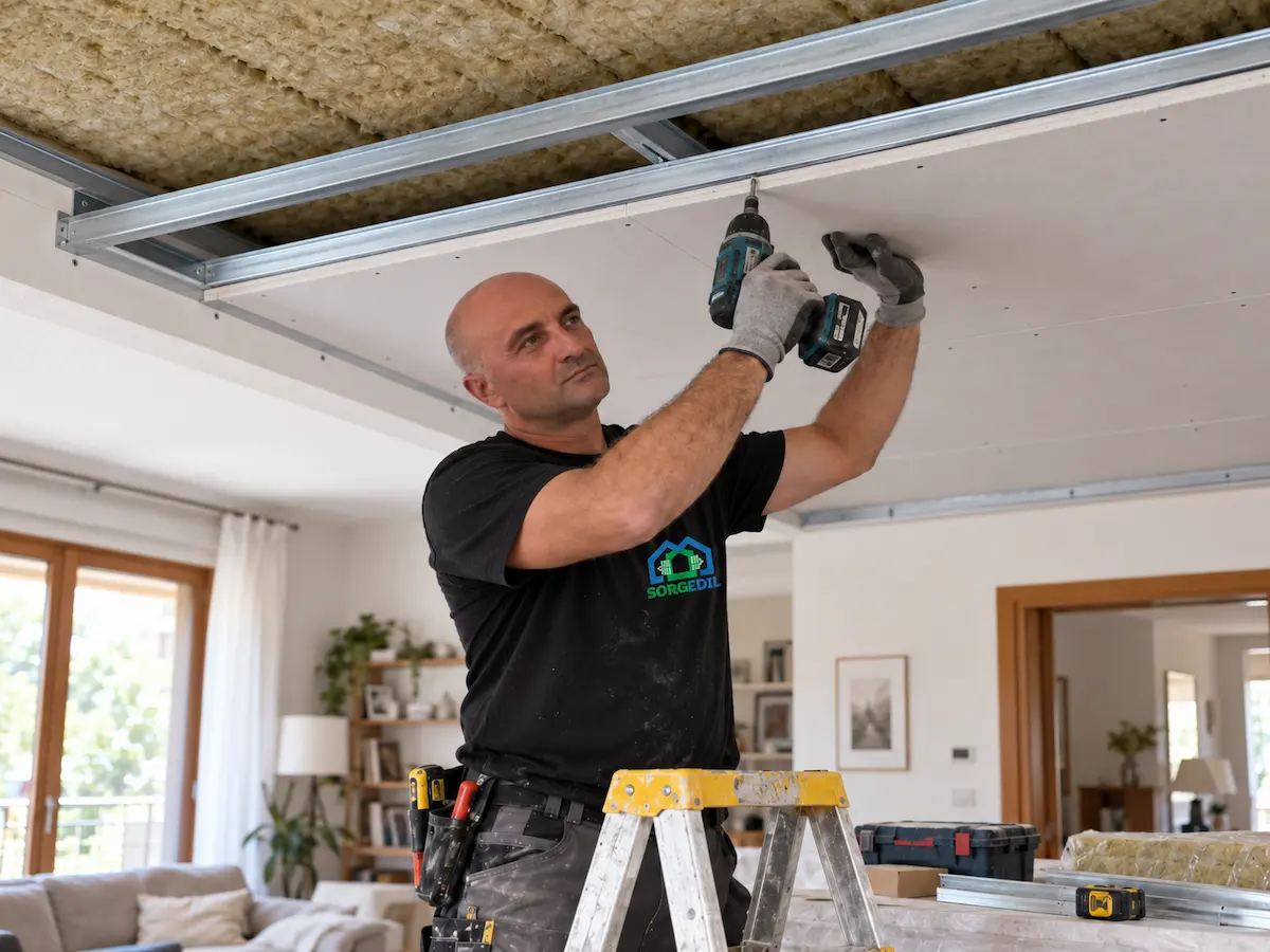 Isolamento acustico del soffitto in un appartamento