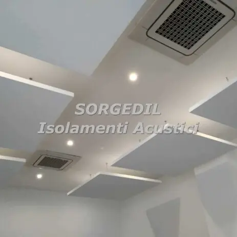 Pannelli Fonoassorbenti su Soffitto: Correzione Acustica per Uffici Moderni<br /><br /> Soluzione Elegante per Eliminare il Riverbero in Ambiente di Lavoro<br /><br />