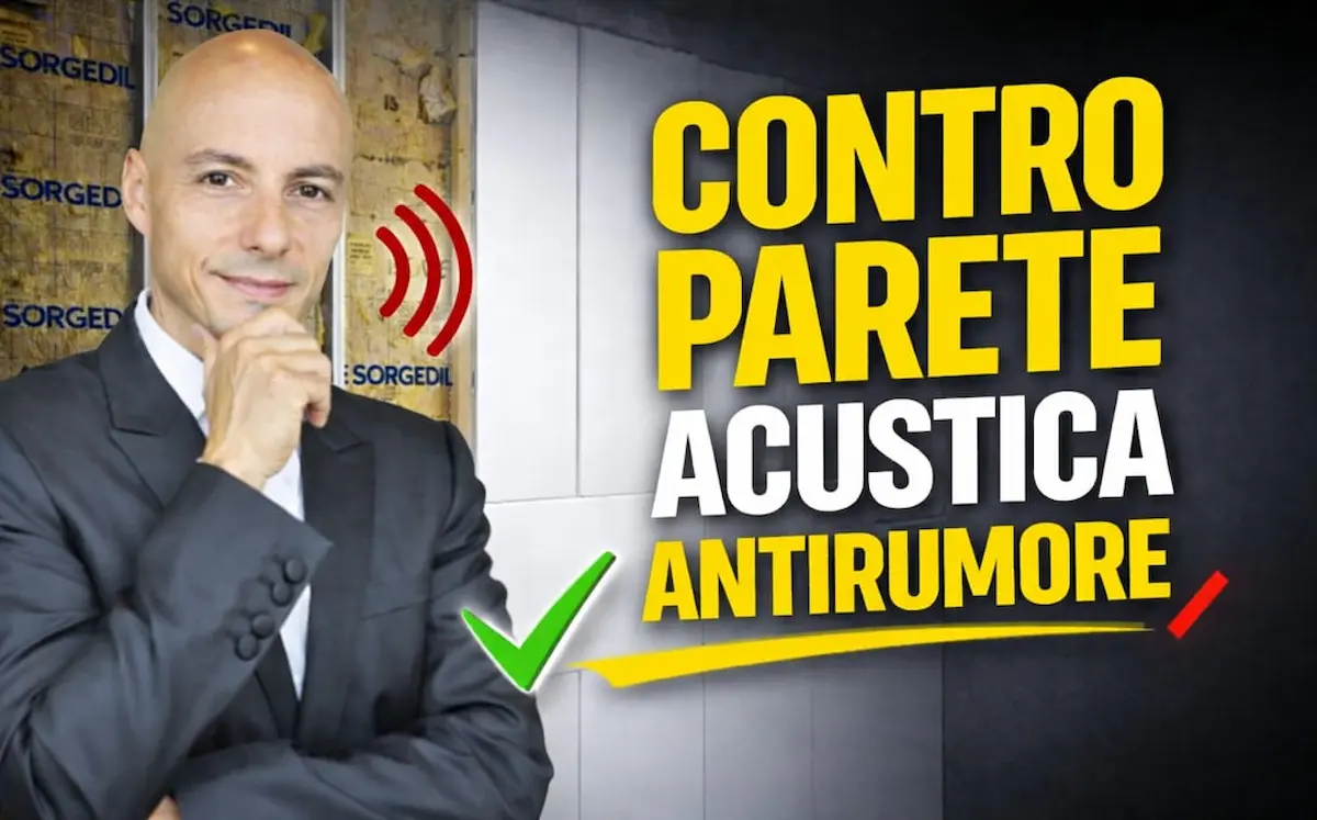 Tecnico durante la realizzazione di una parete insonorizzata